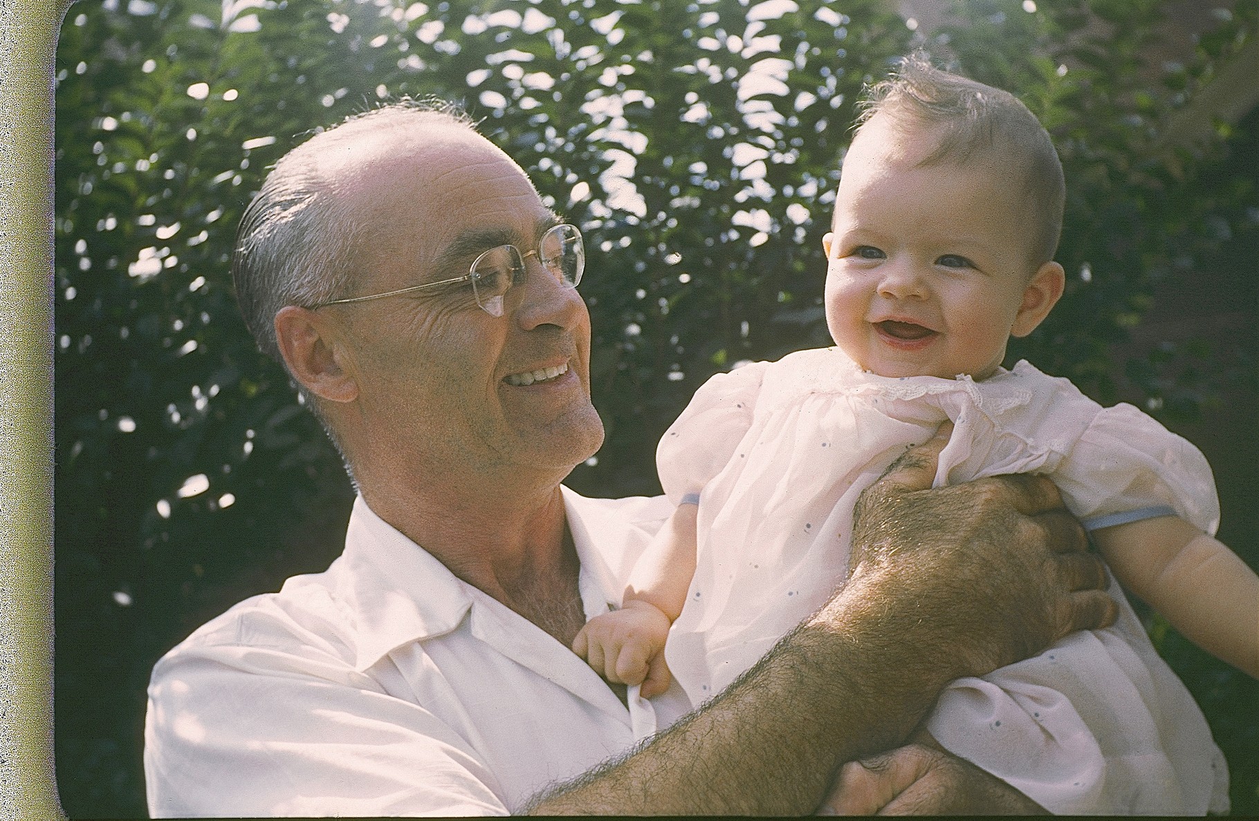 Kathy's grandfather (Helen's father) & Kathy, ~1947