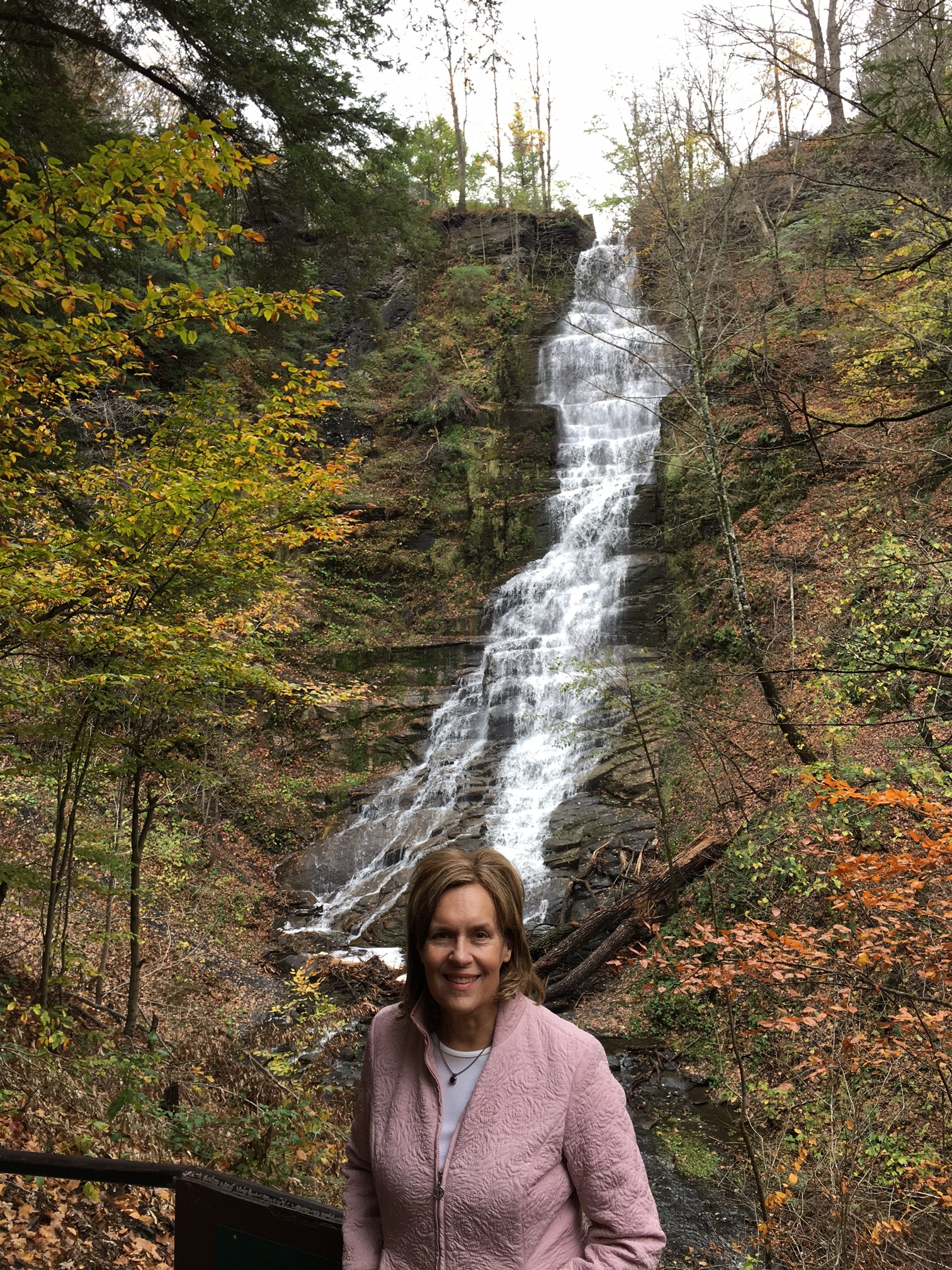 Lorraine Gudas at Pratt's Falls, near Jamesville, NY