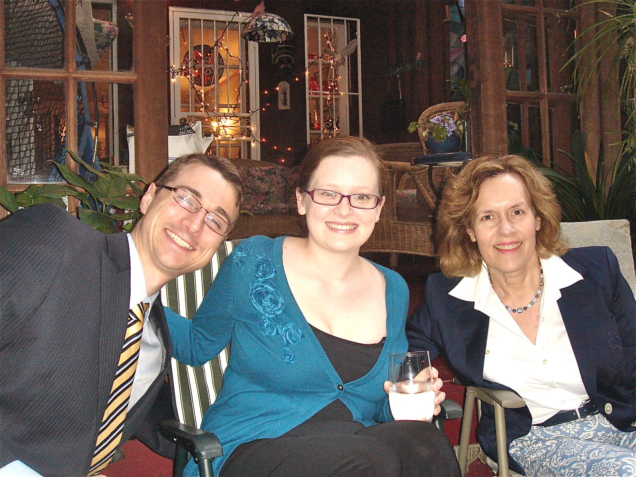dinner at our house, Nate, Jenny Friedman, & Lorraine Gudas 6-14-2013