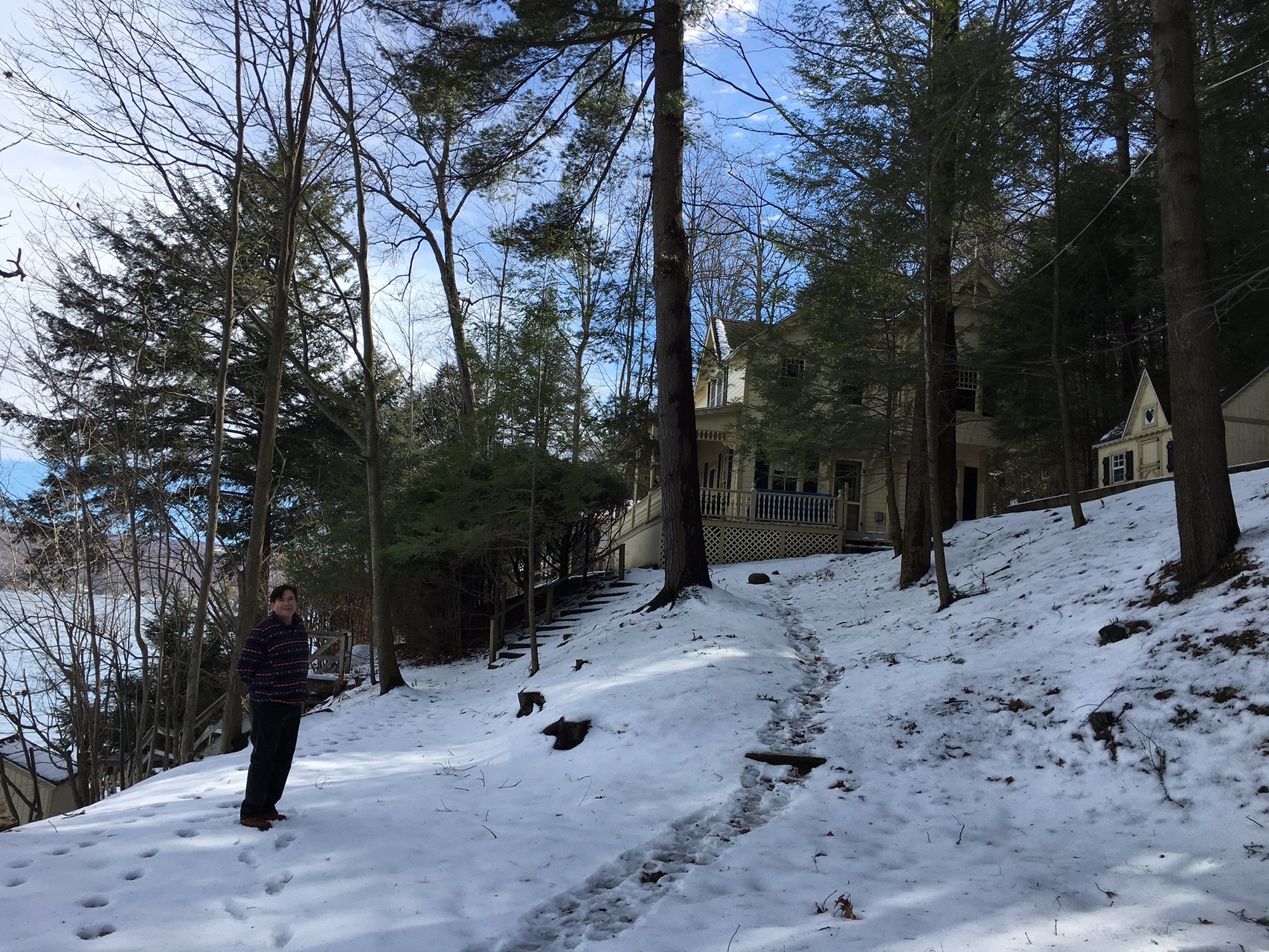 Celeste's lake house, John on the left