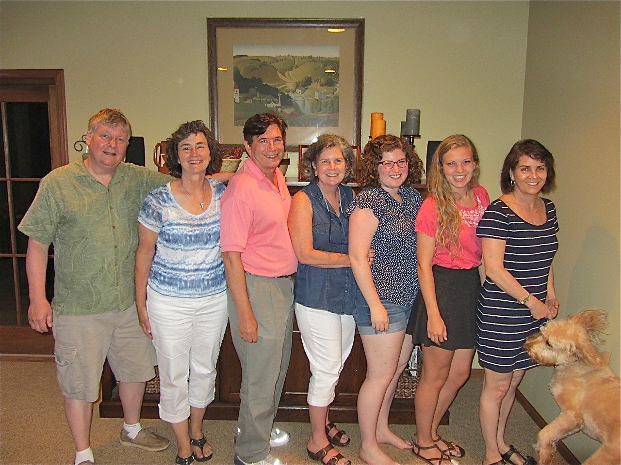 John Ackerman, Ann, John, Jane Elinson, Maggie Elinson, Julie Connly (Nancy's daughter), & Nancy Wagner & the dog wanted in to the picture!! 