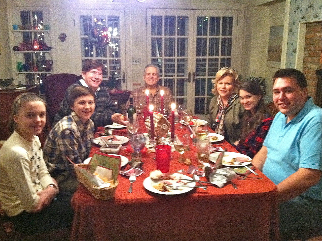 Christmas Day Dinner, 12-25-12  Kate, Jack, John, Stuart, Celeste, Ellie, Greg