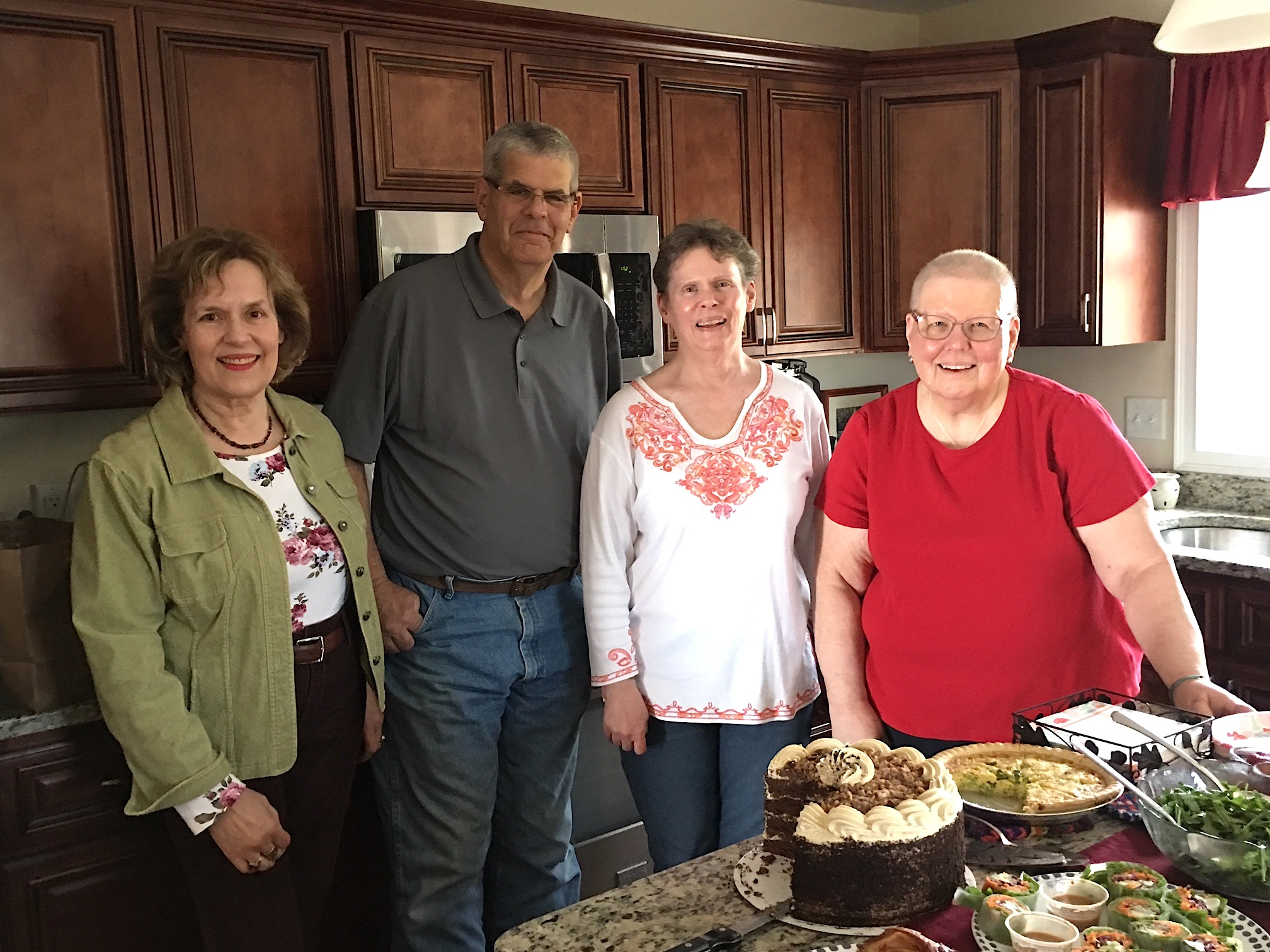 Lorraine, cousin Jim, Jane, & Margaret Mary   April, 2019