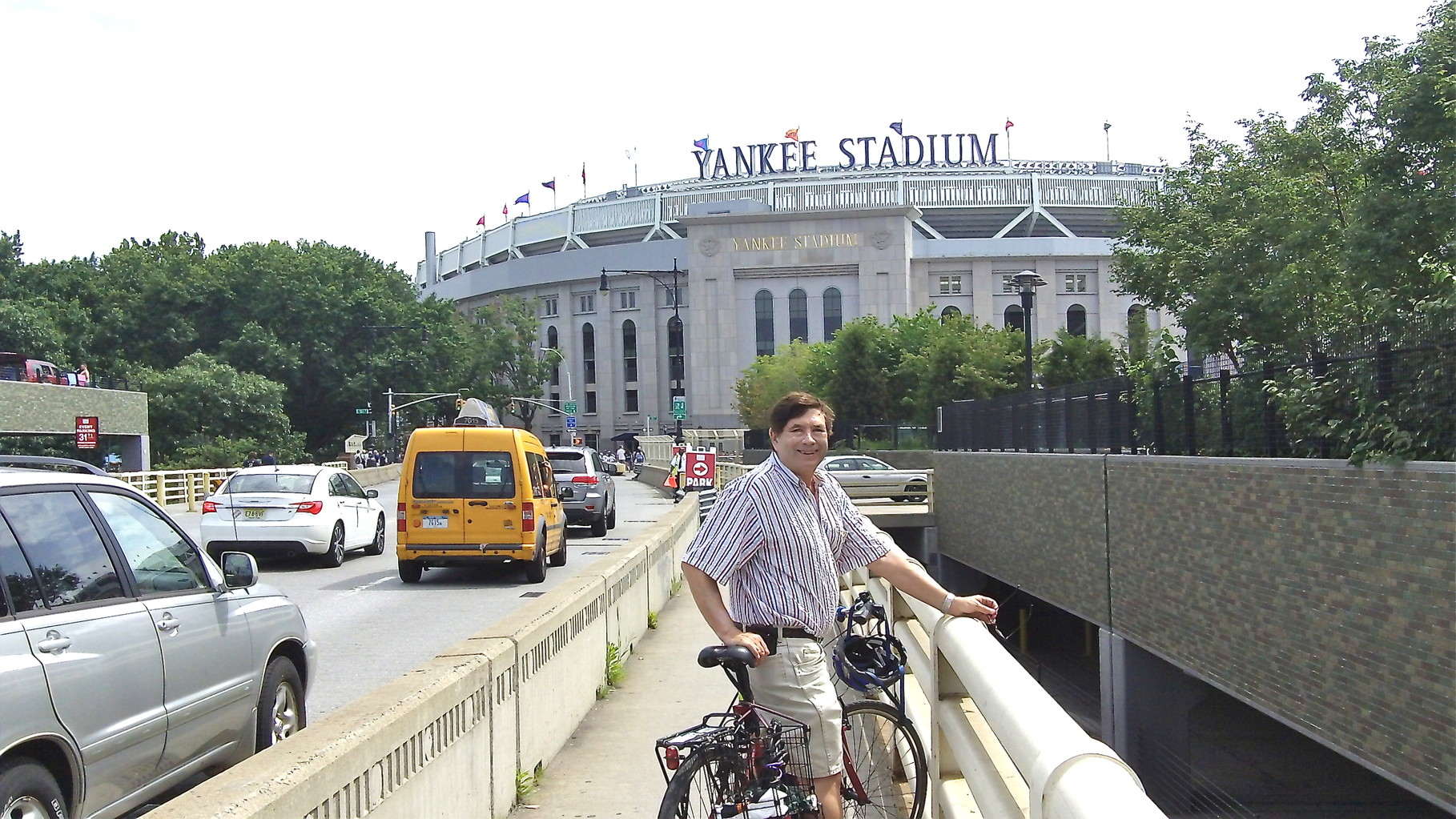 John biking to Yankee Stadium, July, 2014