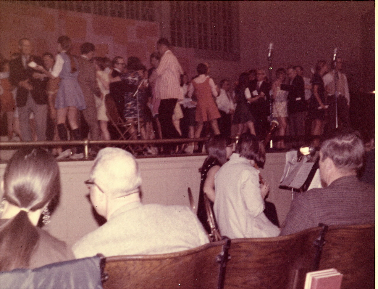 Al Gudas in the chorus line, Father's Weekend, 1968, Smith College