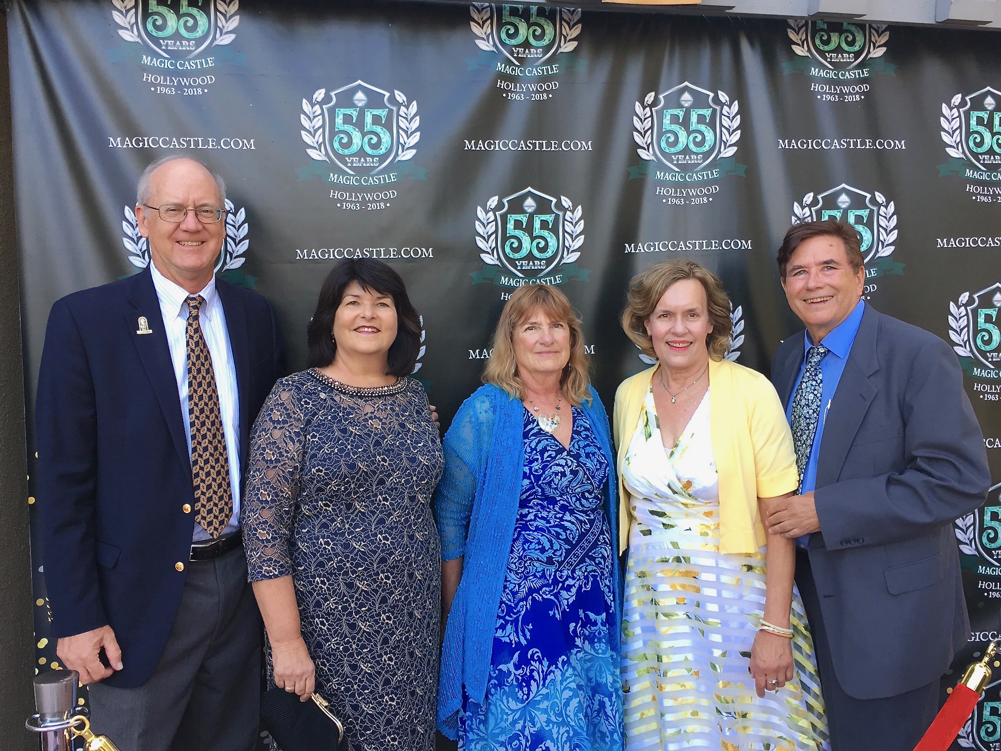 Dave, Laura, Carol, Lorraine Gudas, & John Wagner, at the Magic Castle, LA, Aug. 2018