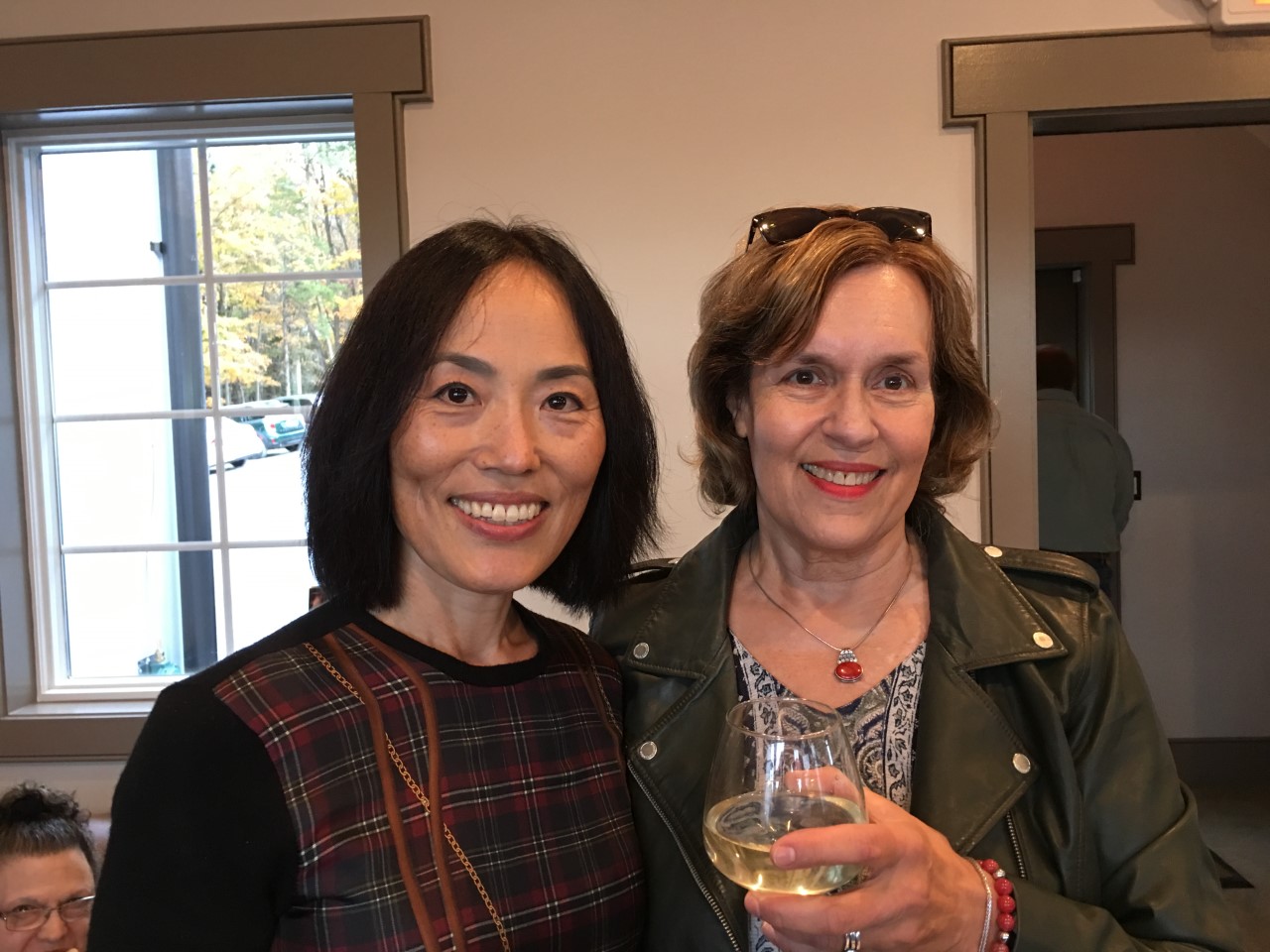 Sang Milea & Lorraine Gudas at the winery opening