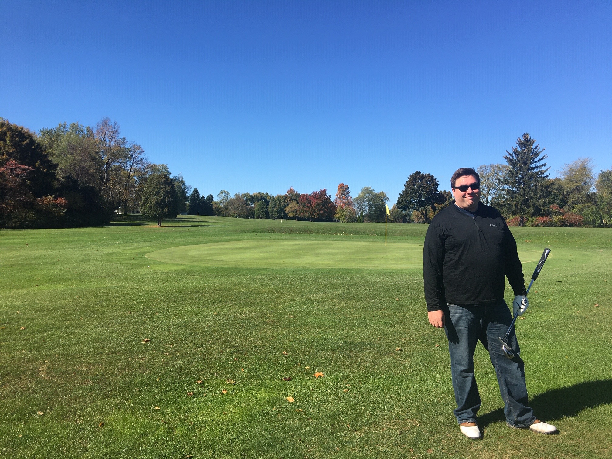 Greg & John playing golf, October, 2019, Lyndon, NY