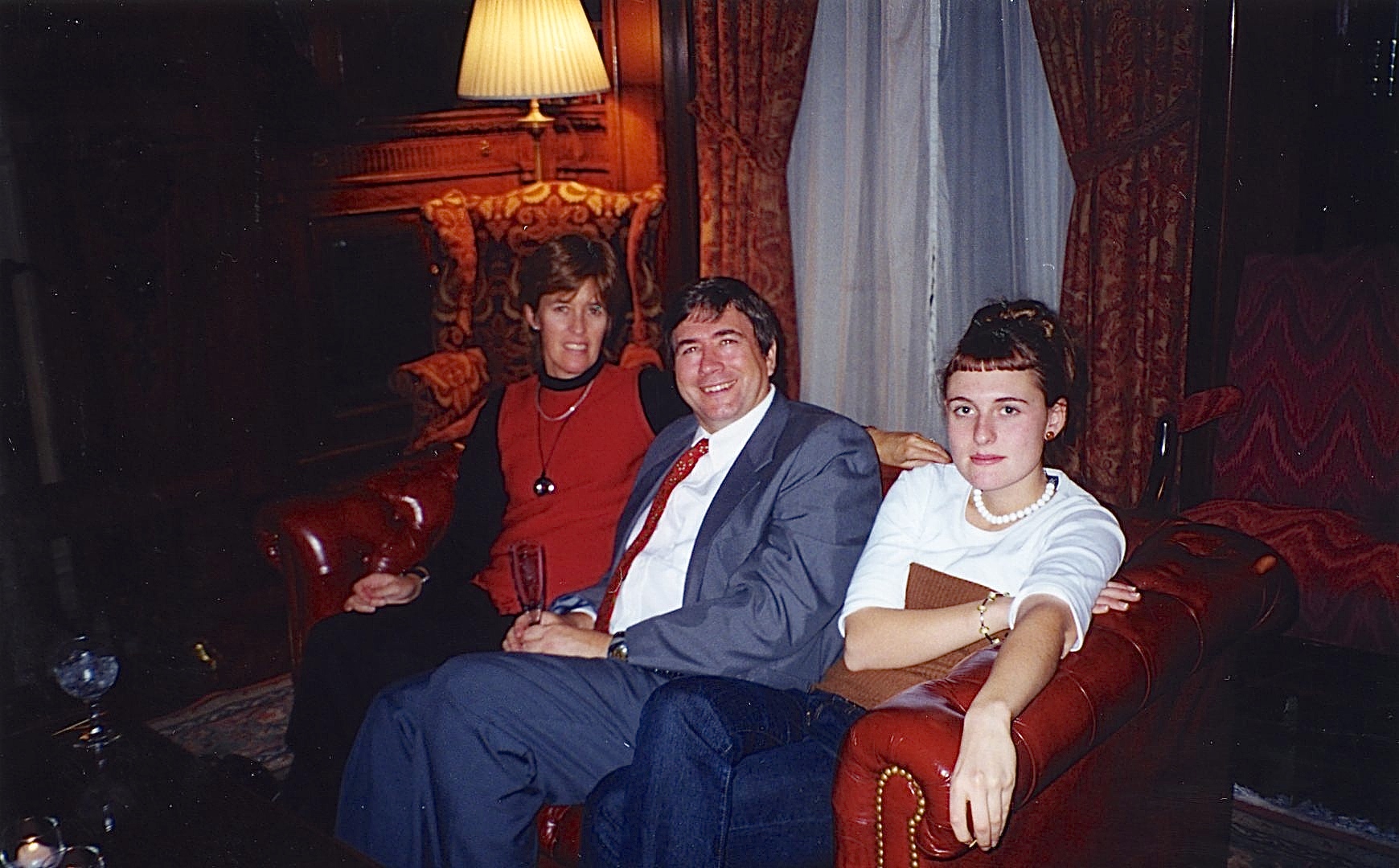 Nancy, John, and Anna ~2000 at the Lotus Club, NYC