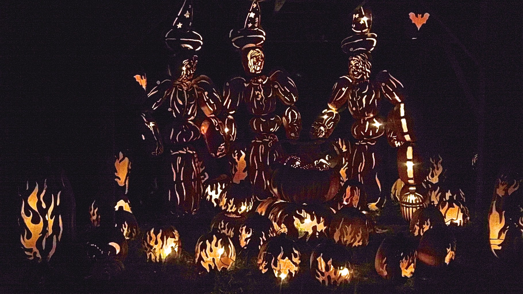 Blaze, 10-25-15   10,000 carved pumpkins...here is the witches' cauldron