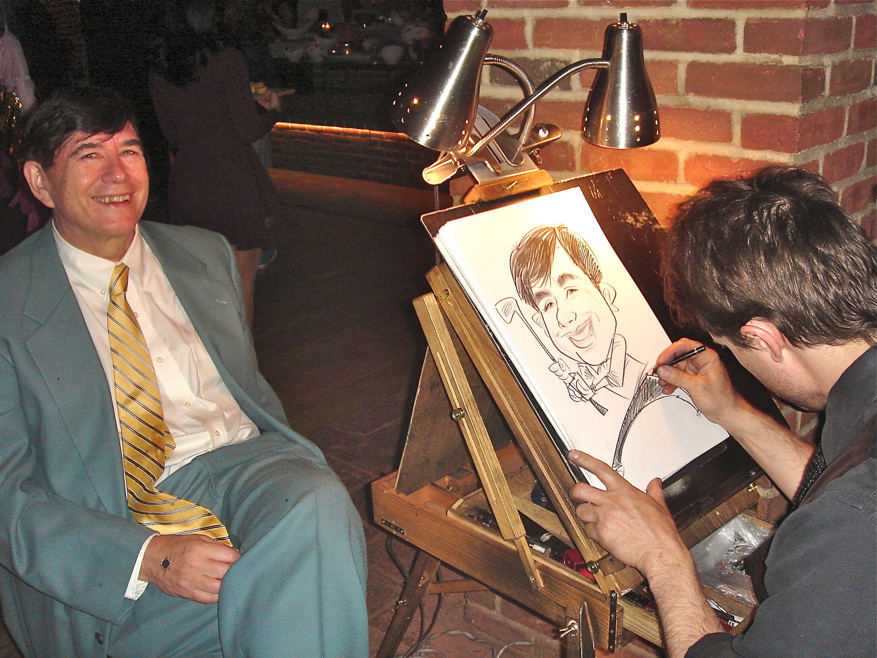 John gets a characature drawn