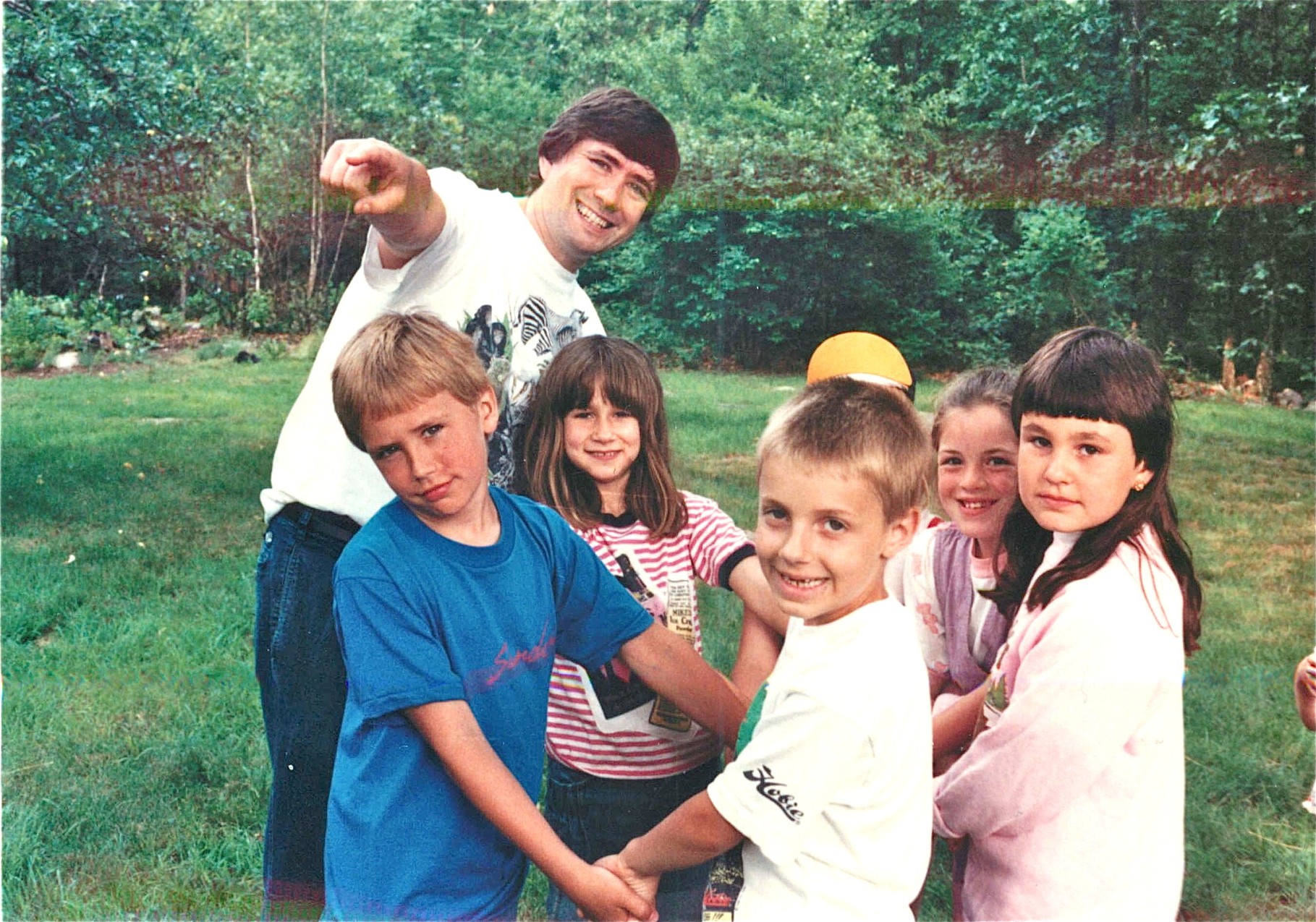 John Wagner, Greg Wagner, ?, Michael Gudas (David's son, Walt's grandson),?, Elizabeth St. Onge (Carol's daughter, Walt's granddaughter) July, 1990