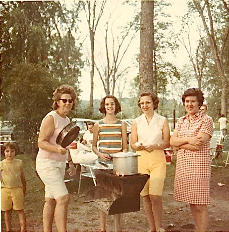 Mrs. Frank Petrouskas (left) & Eleanor Gudas (right) at Lithuanian Picnic in Syracuse, summer, 1970