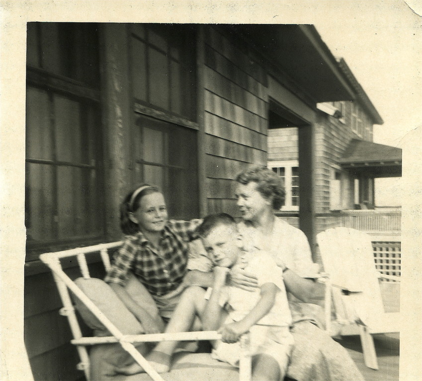 Kathy, mom, and Stuart Kagel, 1940s