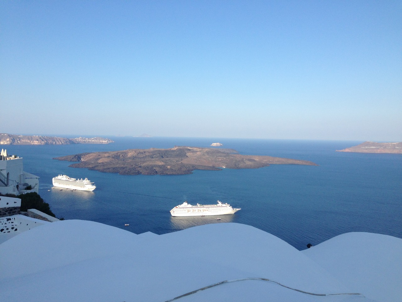 Two Cruise Ships Below