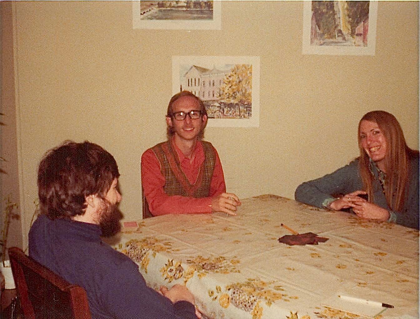 John Wagner, Don Cleveland, & Elaine Fuchs Princeton Univ. 1975 -plying bridge, as usual (We all loved it!) !!