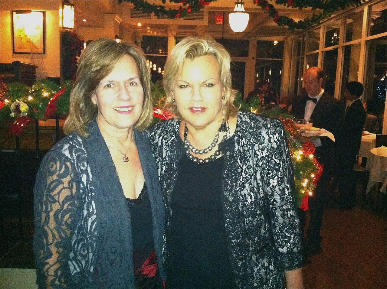 Lorraine & Celeste at a Holiday Party at the Boat House, Central Park, Dec. 18, 2012