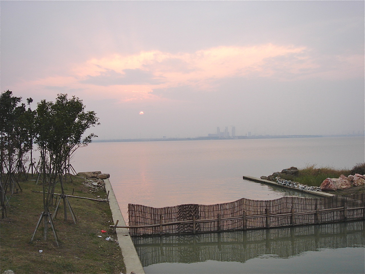 sunset, canal near my hotel, Dushu Lake