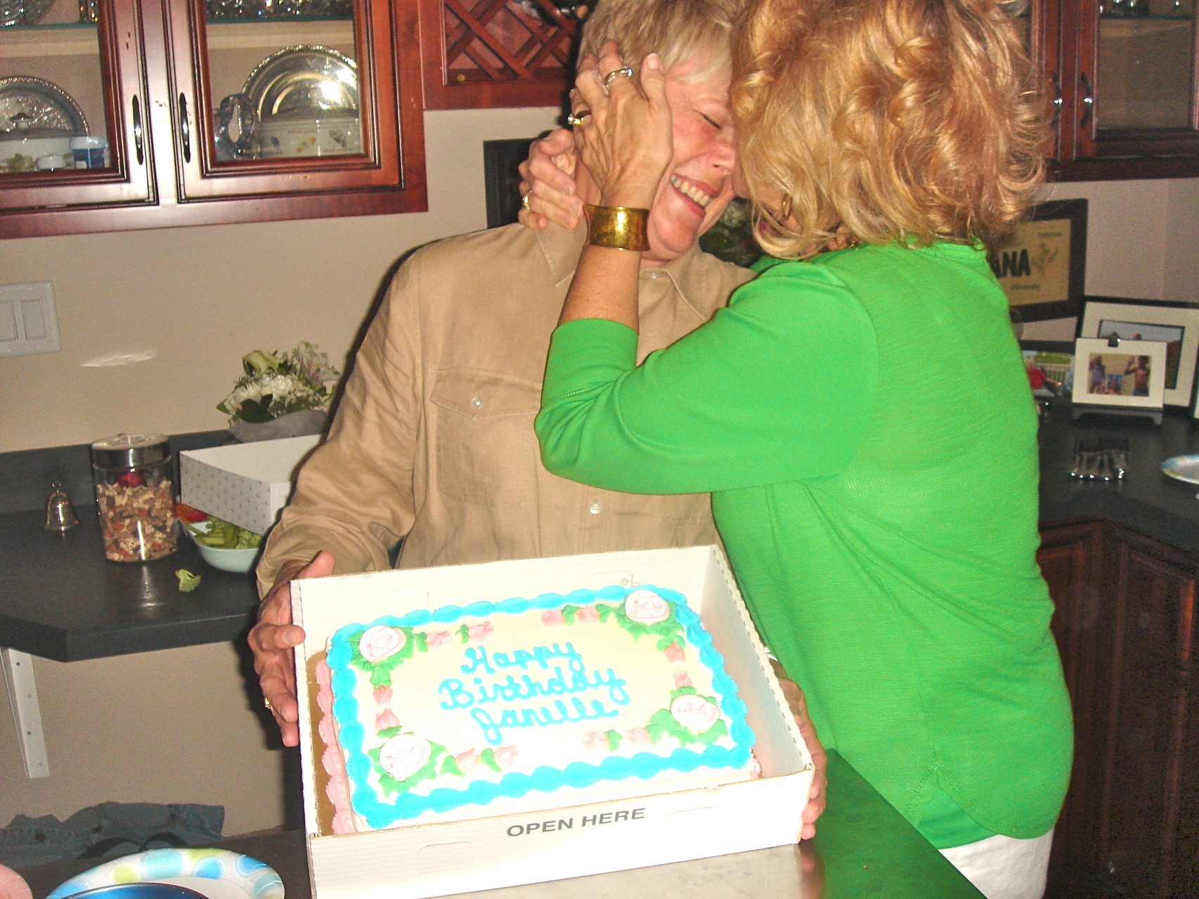 Janelle gets a B'day cake from Suzi and friends!!