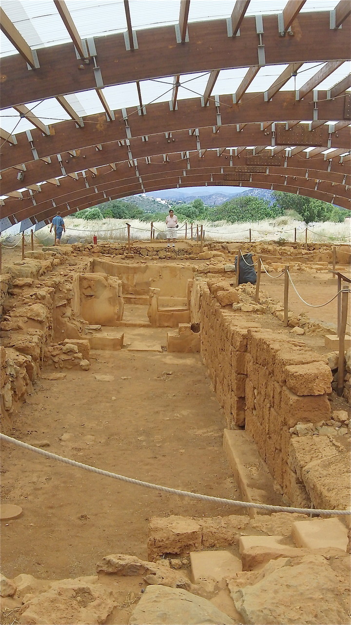 John views the excavations at the town of Malia, old Minoan ruins