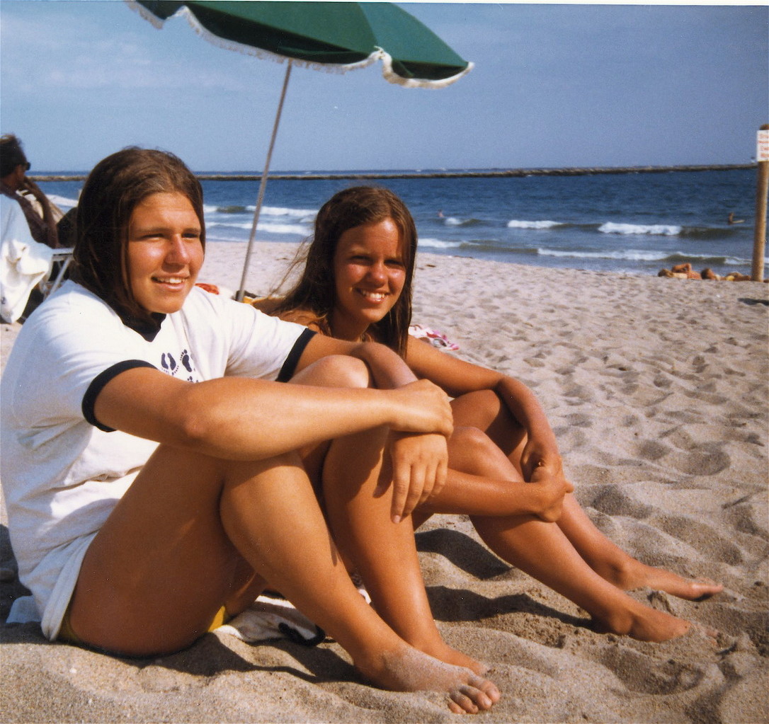 Carol Gudas (Walt's daughter) & Celeste  (Al's daughter, 1972, Matunuck Beach, RI)