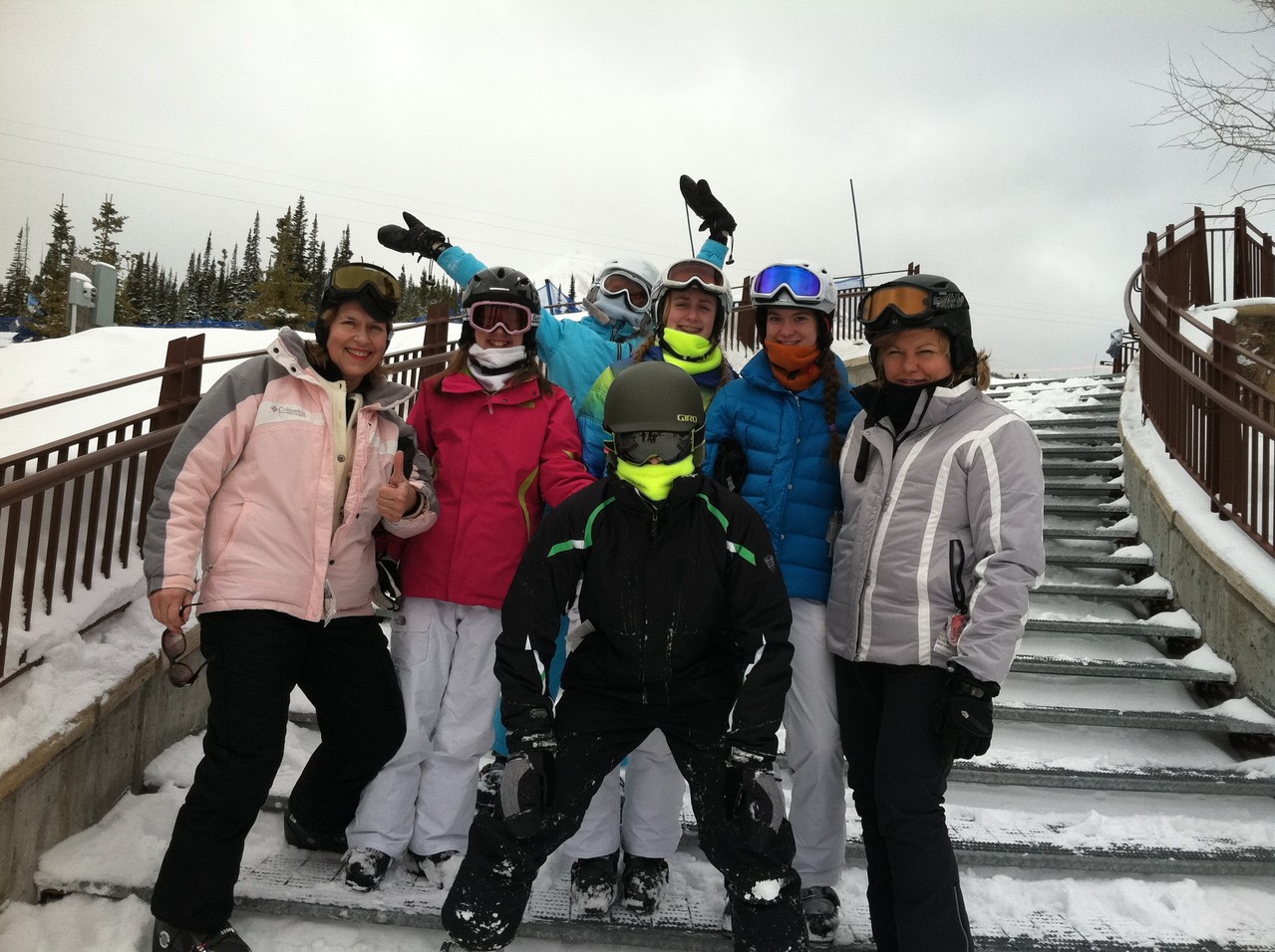 Lorraine, Gabby, Kate, Emma, Ellie, Celeste; Jack in front, Big Sky 2013