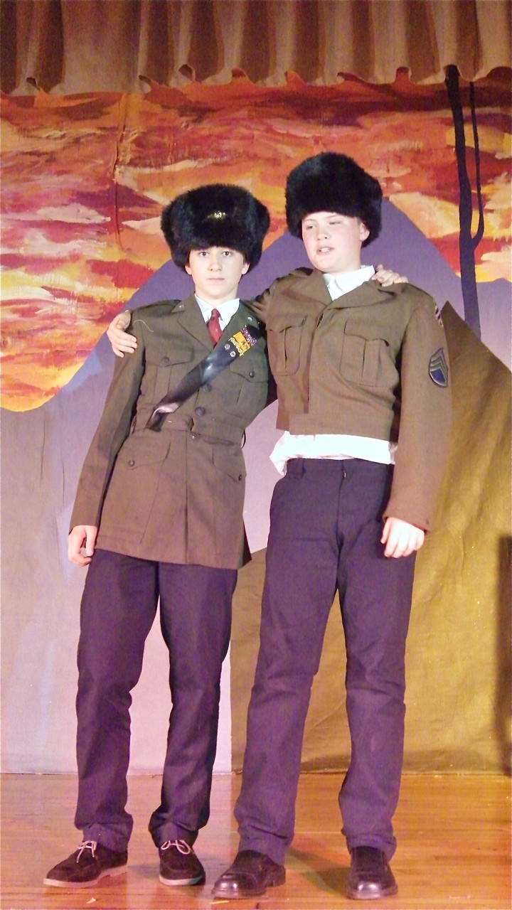 Jack (James) Kagel (left) in his class play, Fiddler on the Roof, May 2014