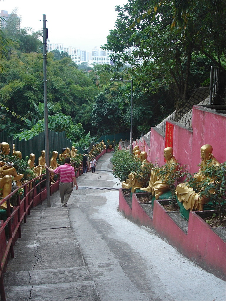 We had to climb at least 400 steps to get to the 10,000 Buddhas Monastery