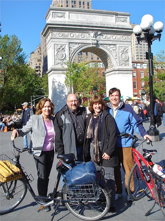 Lorraine, Steve, Sandra, John  Washington Sq. Park, April, 2012