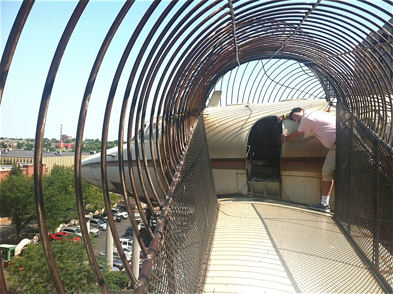 John climbs at the City Museum