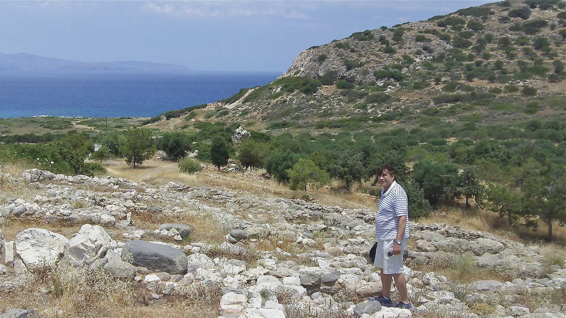 John near the palace, ancient city of Gournia,  town occupied from 2500 BC to ~1000 BC.