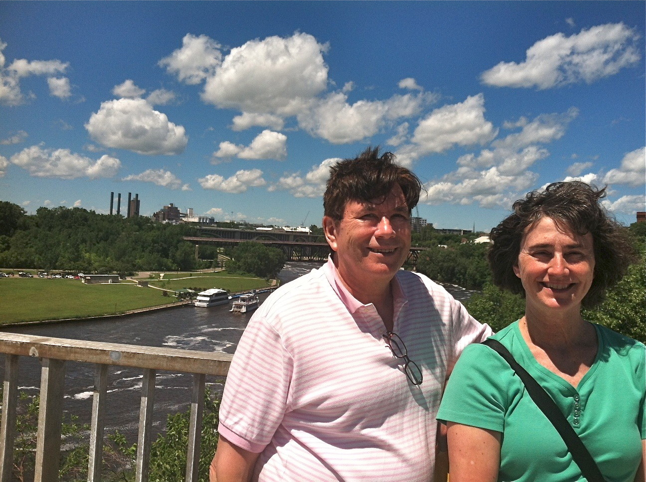 John & Ann above the Mississippi River.