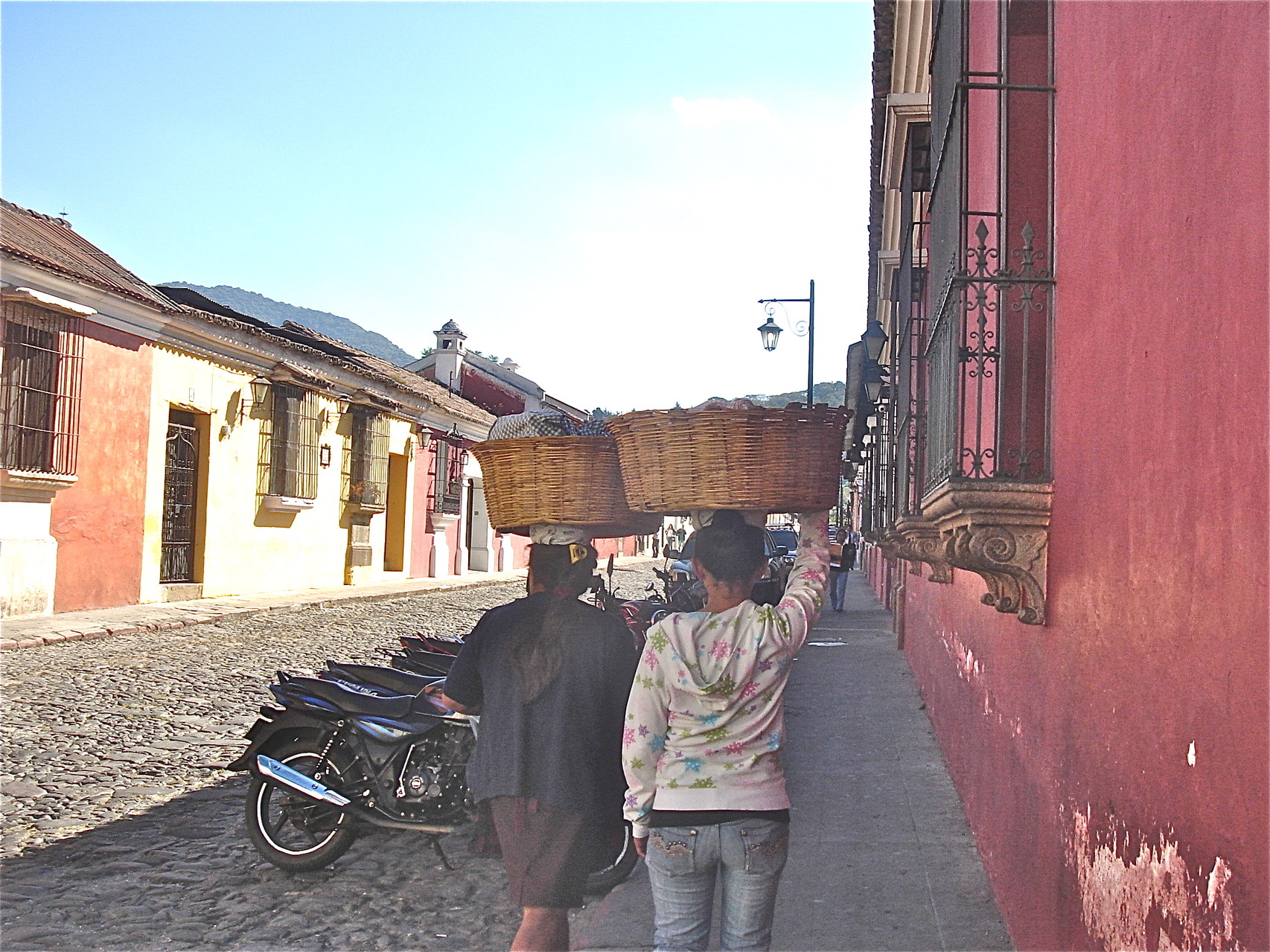 Two women with baskets