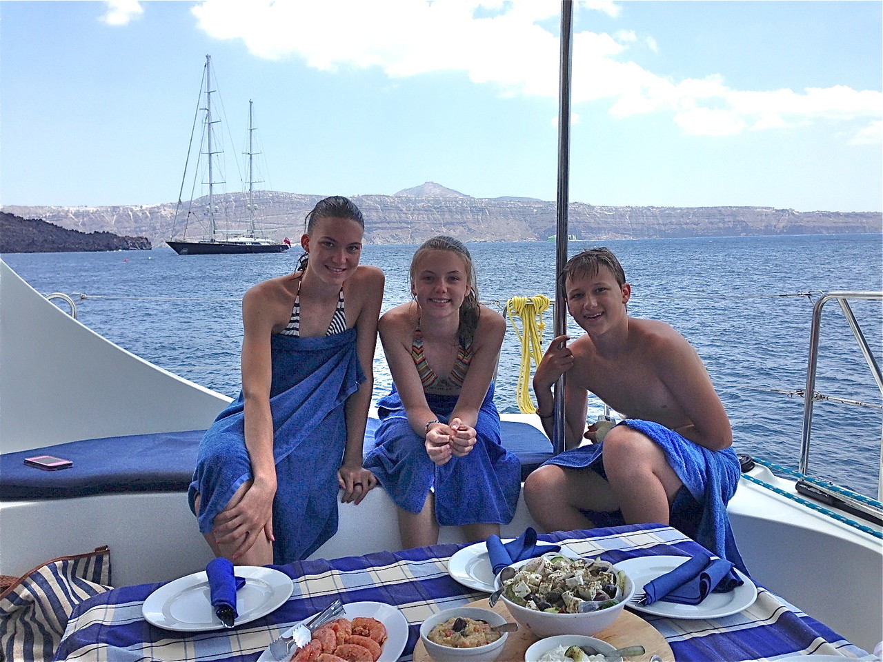 Sailing near Santorini