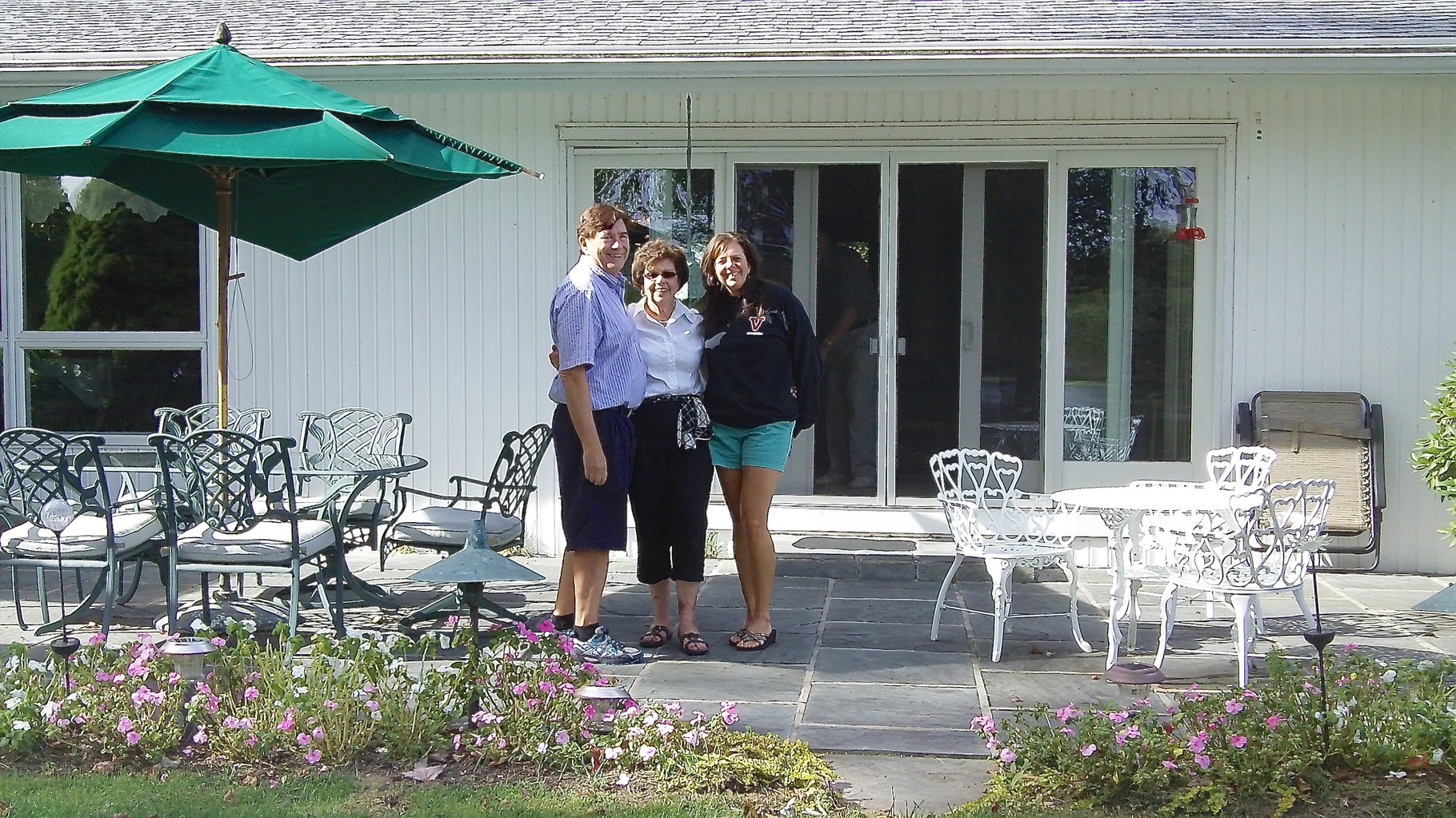 John, Kathy, & Kathy's daughter Cindy at the back of Kathy's home in Connecticut