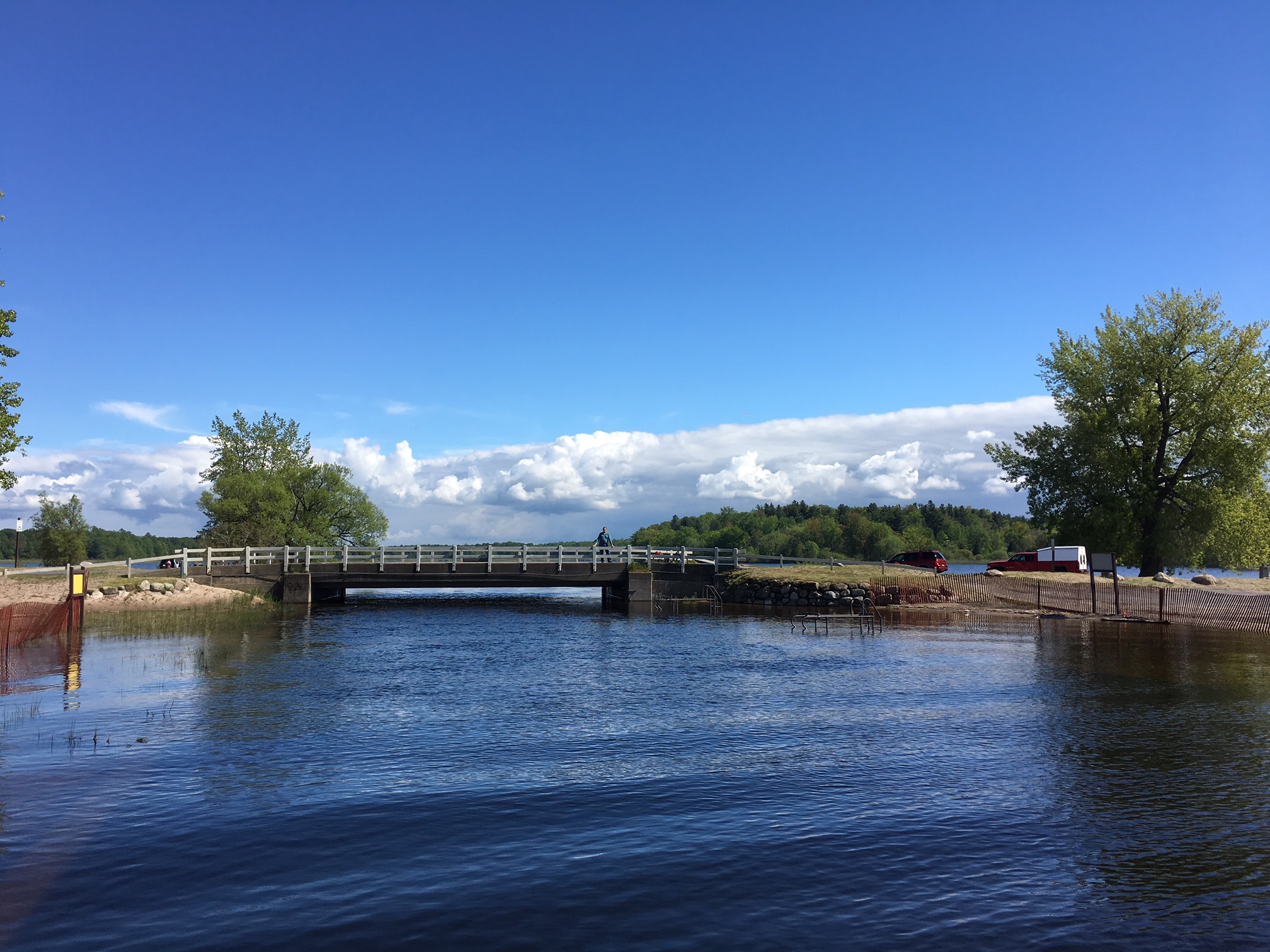 Fair Haven Beach, John is on the bridge..Lake Ontario is very high this year.