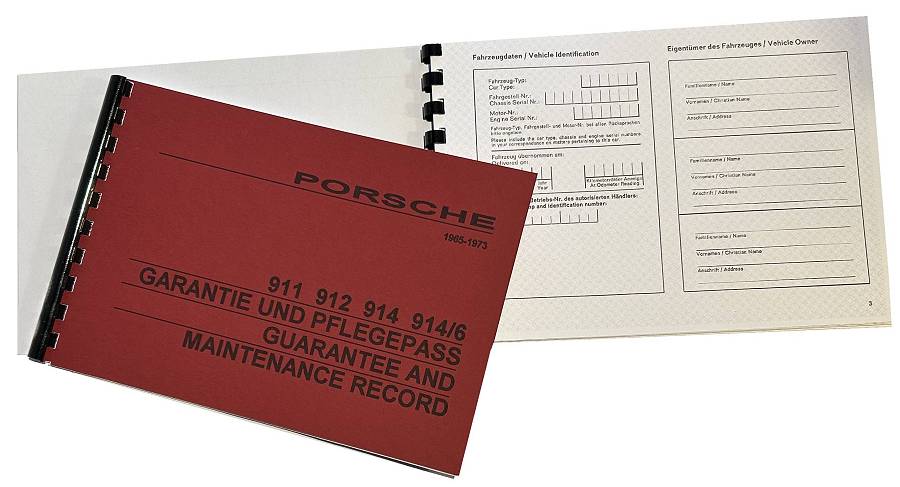 Porsche 912 Pflegepass und Inspektionsheft