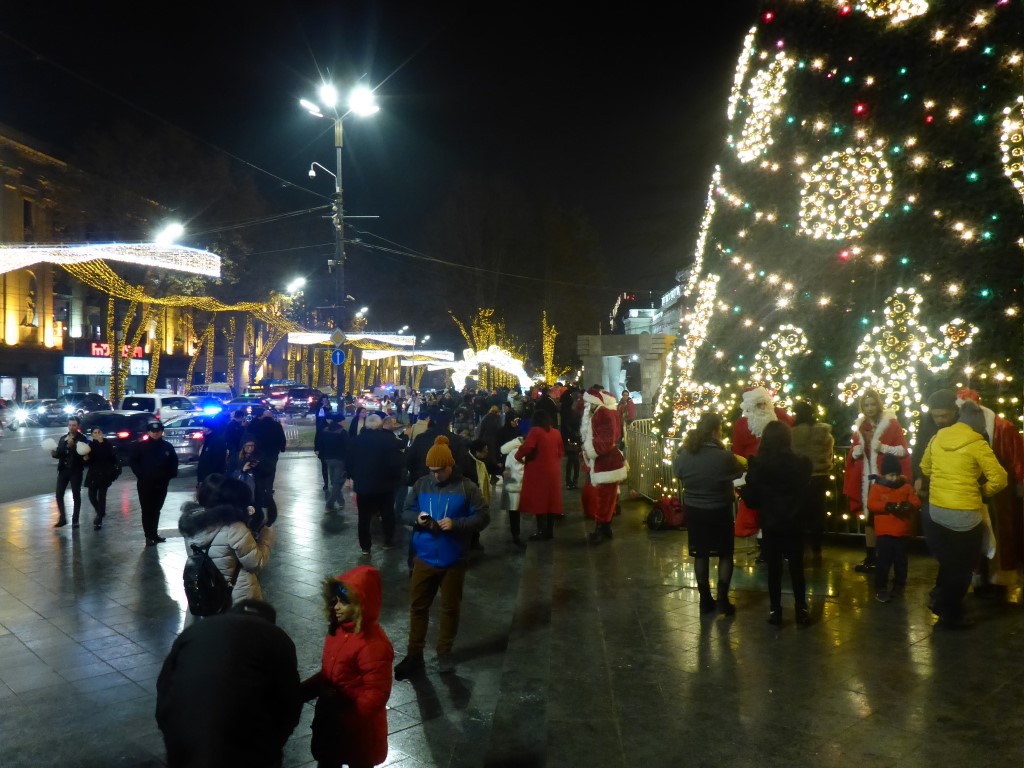 No Santa in Turkey, about 10 on one square in Tbilisi