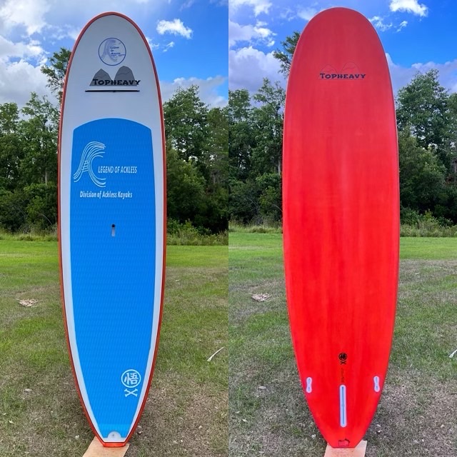 Top Heavy model is ideal for heavier rides looking to get some waves. High performer in small to medium size surf but still holds up in big surf.