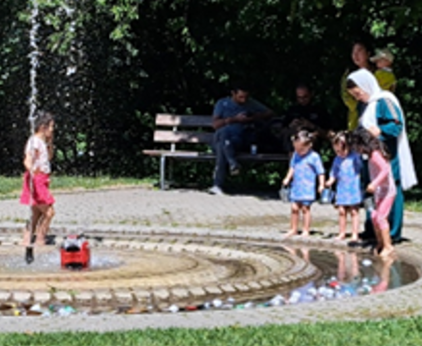 la fontaine est bien serviellée