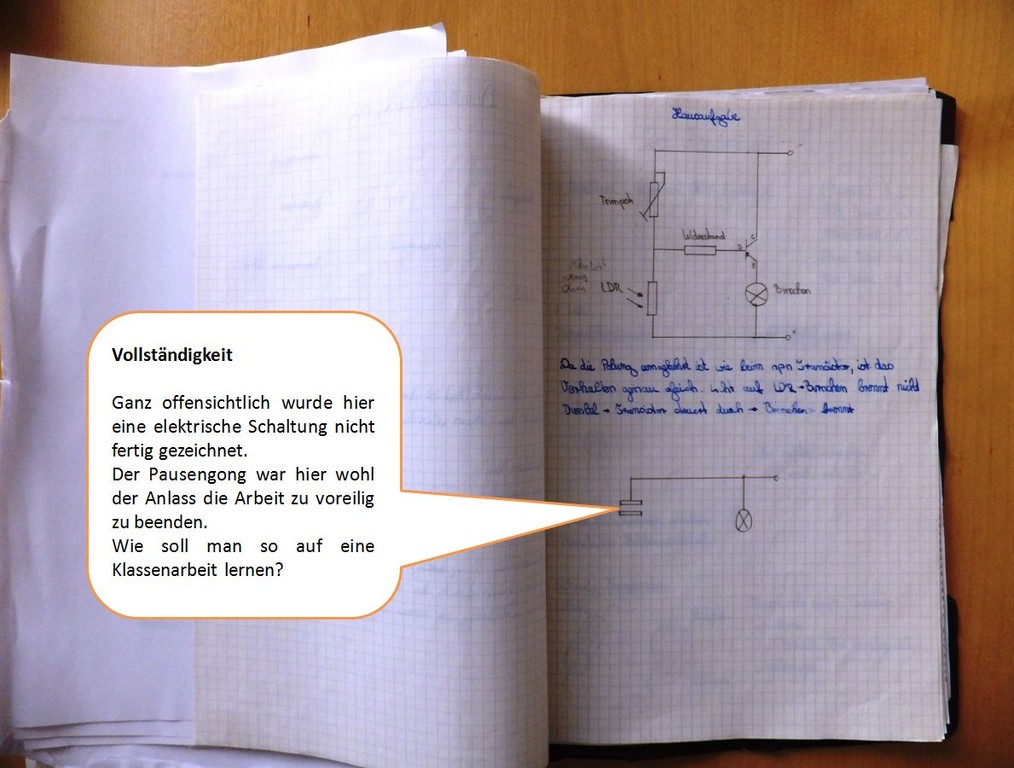 Unvollständige Aufschriebe