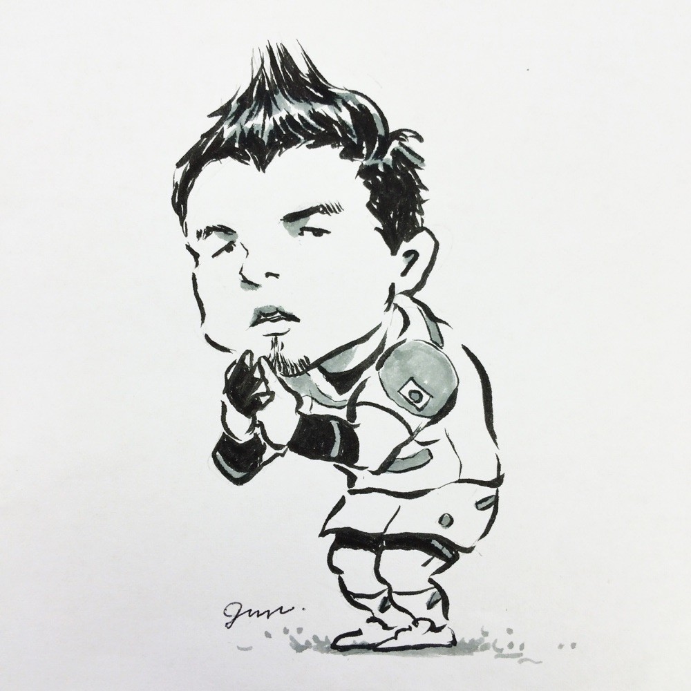 流行りにのってラグビーの五郎丸選手を描いてみた Hazuki Jun ページ
