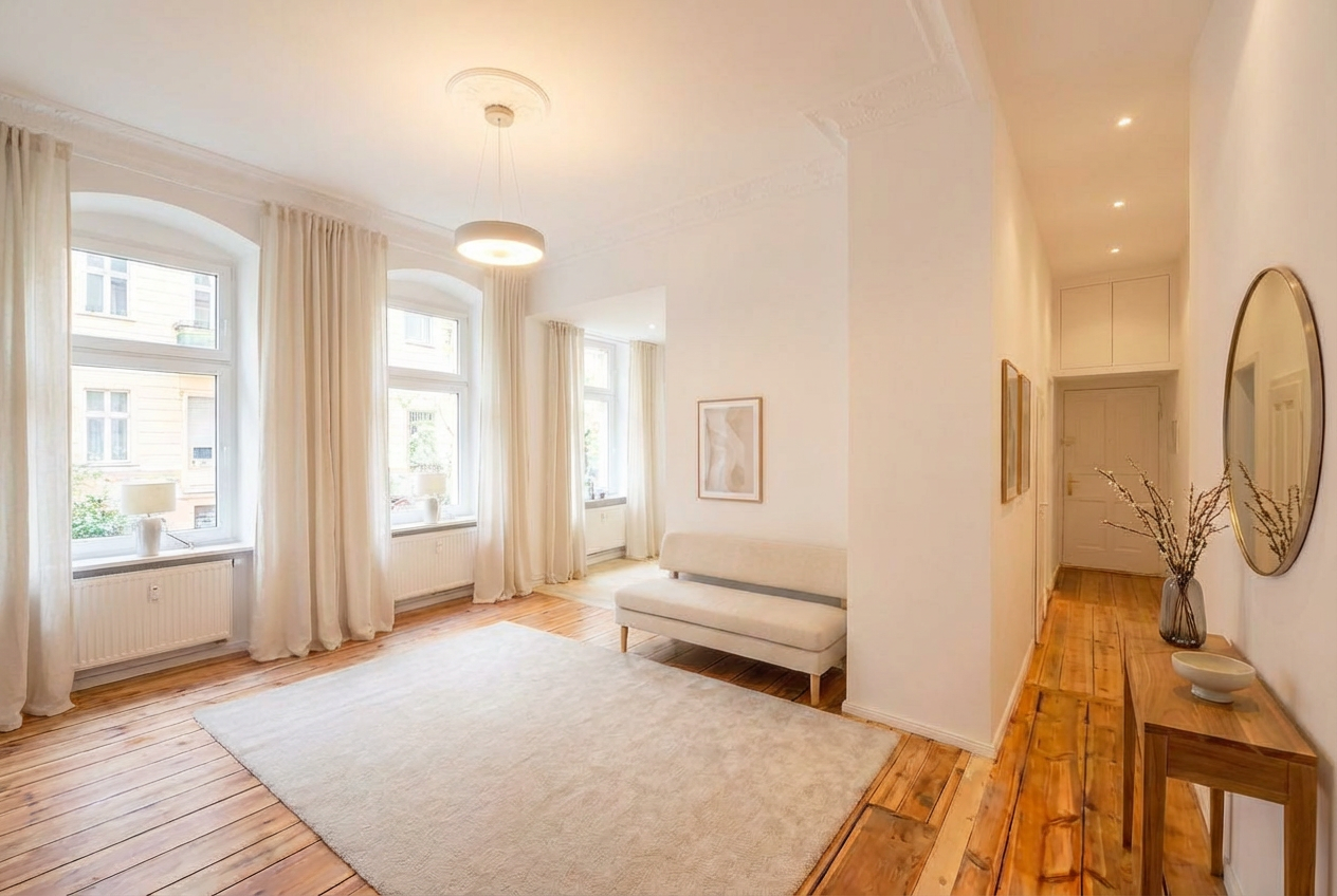 Fertigstellung in Berlin-Friedenau: Aus dunkler Erdgeschosswohnung wird ein heller Rückzugsort