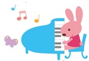 ピアノうさぎイラスト