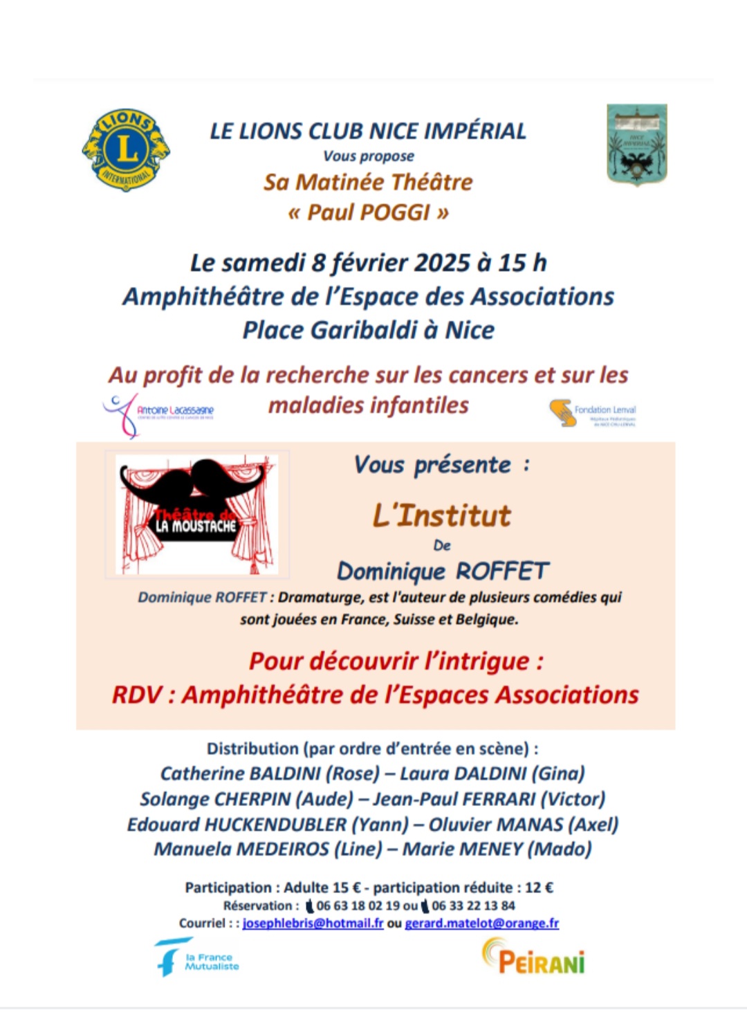 Ne manquez pas la pièce de théatre de notre partenaire La Moustache !