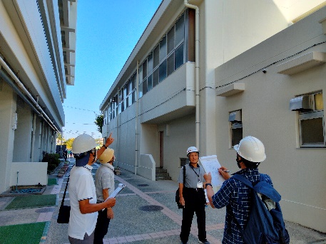 体育館外の安全確認