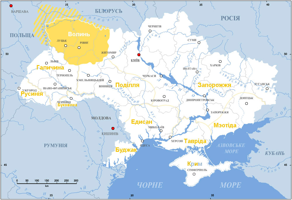Волинь на мапі України