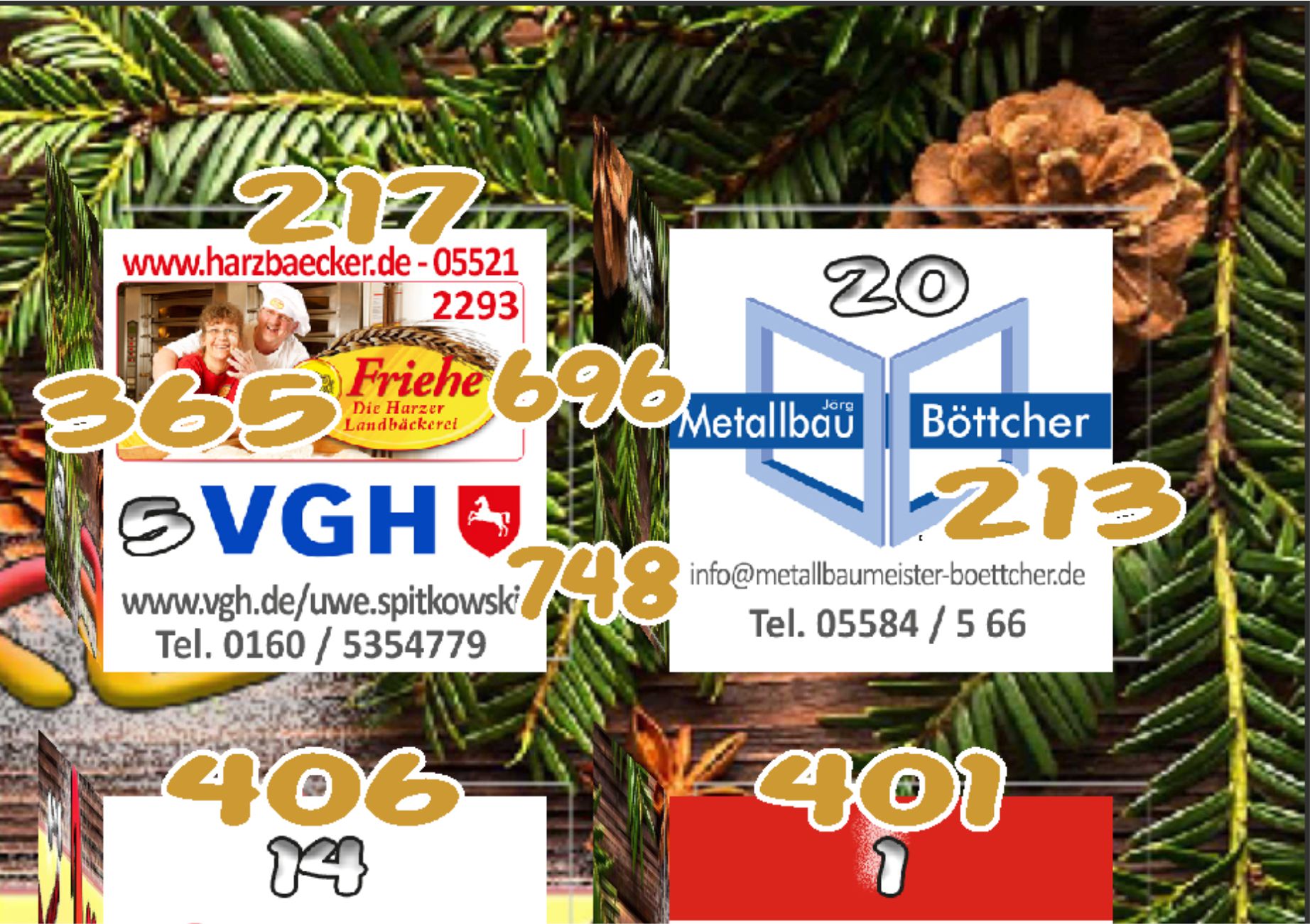 Heute ist der 20. Dezember, der 4. Advent und hier ist wieder 1 Gewinnnummer!