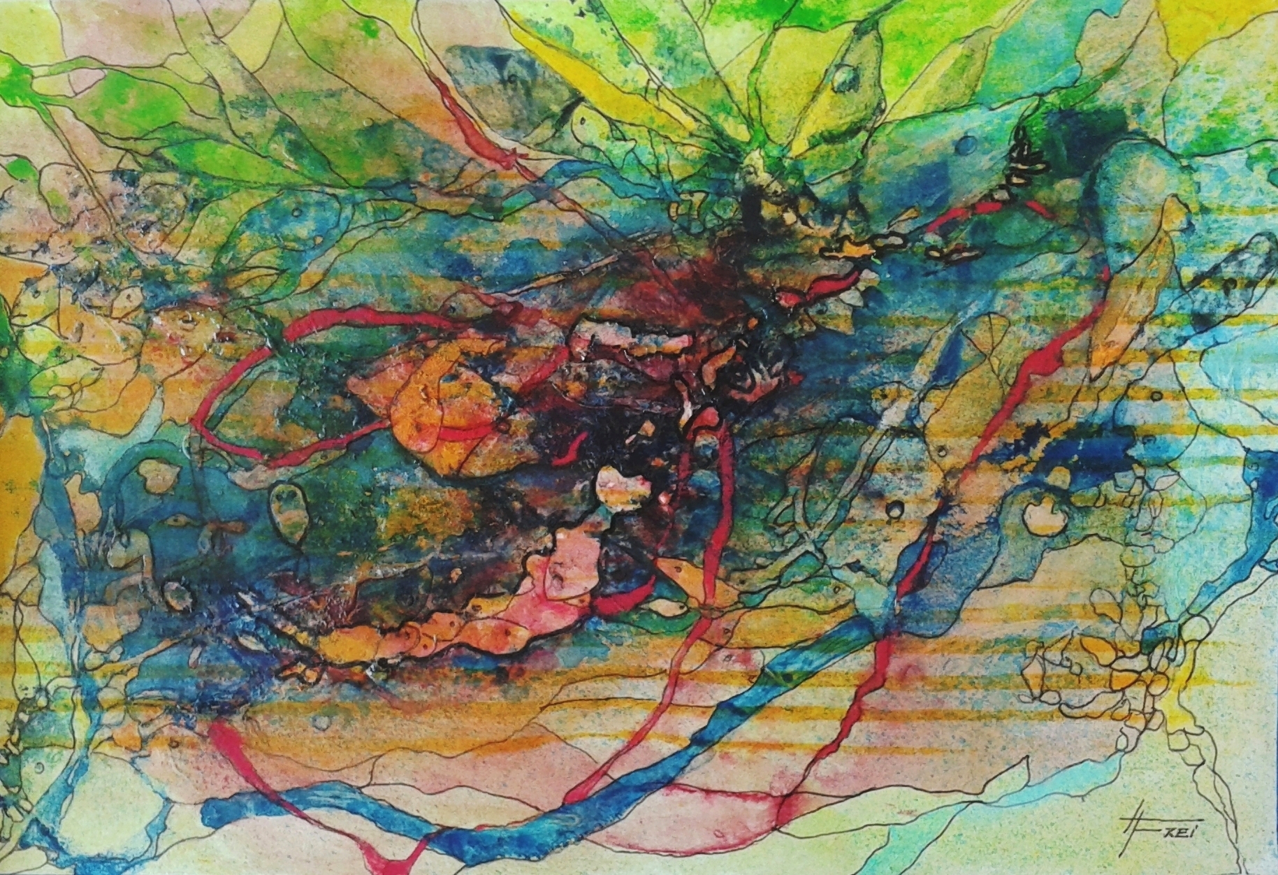 ART HFrei - "Fischesterben" - Aquarell - 2017
