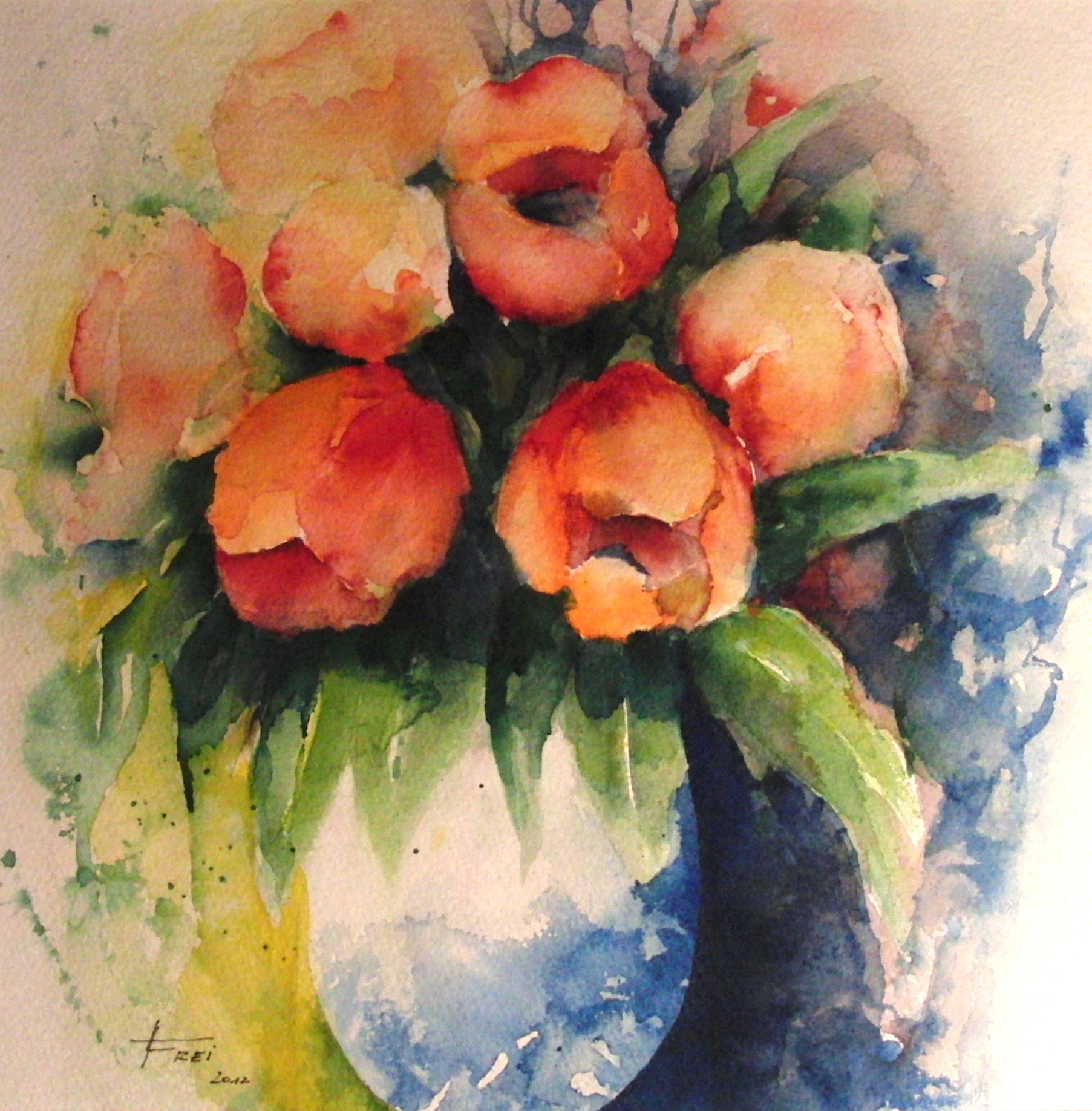 ART HFrei - "Tulpenstrauß" - Aquarell - 2007
